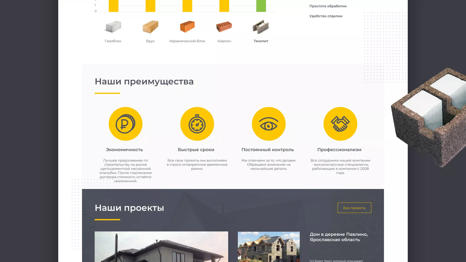 Создание сайта для строительной компании «ЭКОДОМ» в Еманжелинске