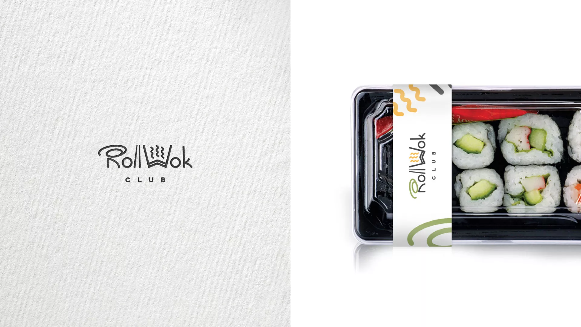 Разработка наклеек для суши-бара «Roll Wok Club» в Еманжелинске