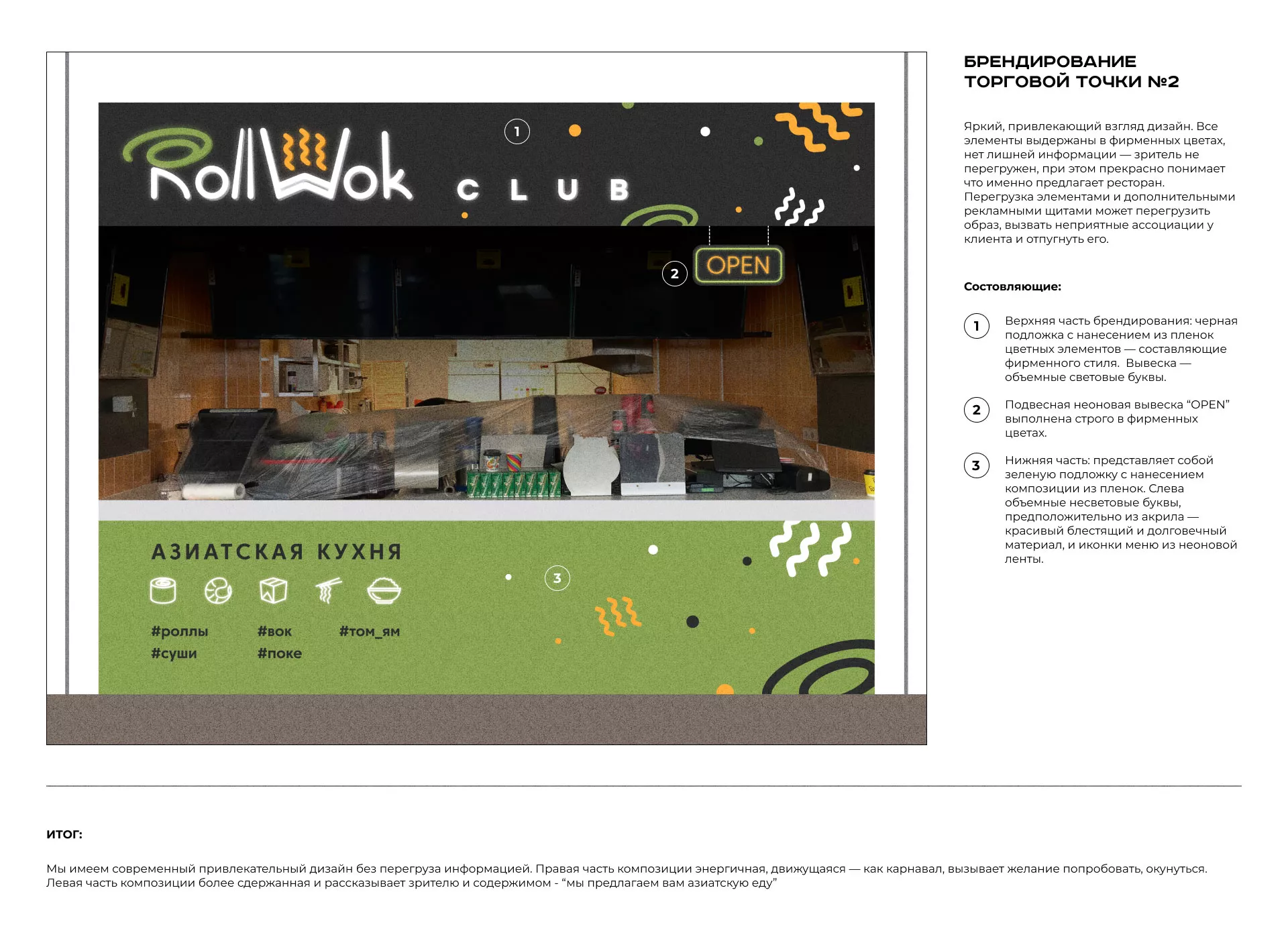 Брендирование торговых точек суши-бара «Roll Wok Club» в Еманжелинске